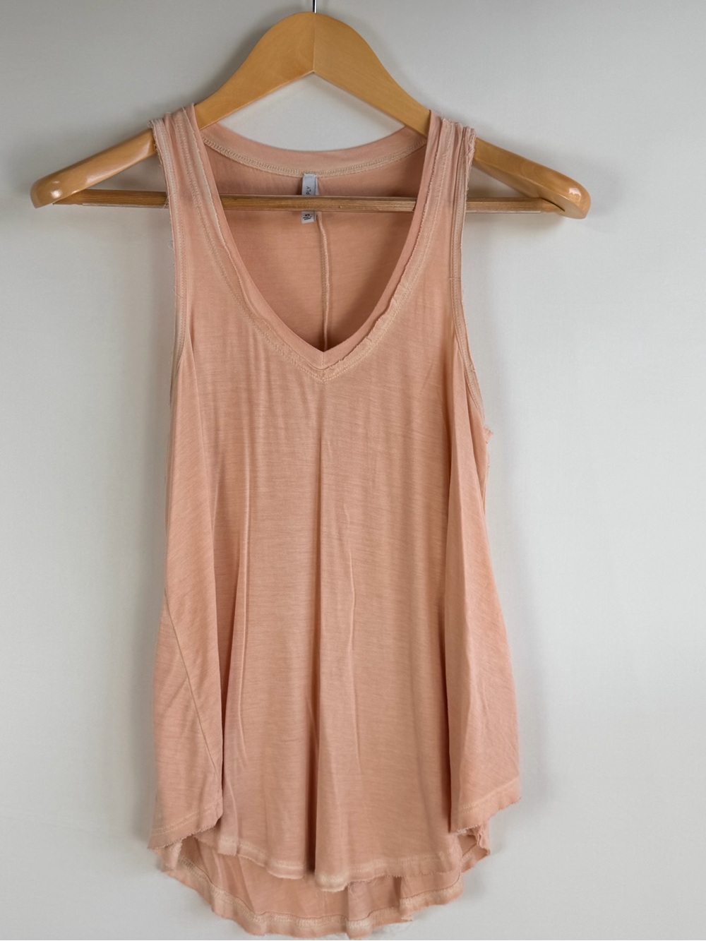 Z Supply V Neck Swing Tank Top Blush Pink Raw Edge Size XS